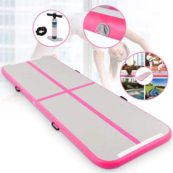 Tapis de sol gymnastique Tapis de Sol Gonflable pour Yoga Fitness portable et Gonflable 300*100*10 cm, 3 couleurs au choix, rose