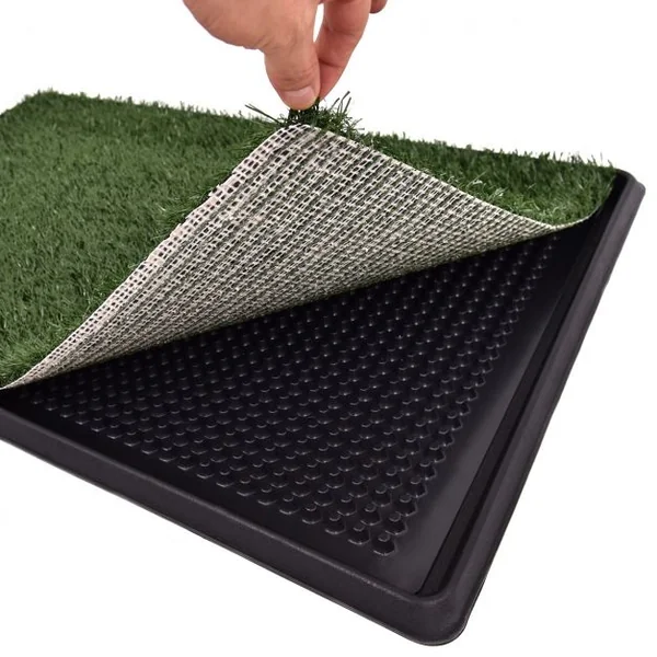 Tapis de toilettes pour chien Matelas d'entraînement en fausse pelouse portable pour les besoins des animaux, 51 x 76 cm