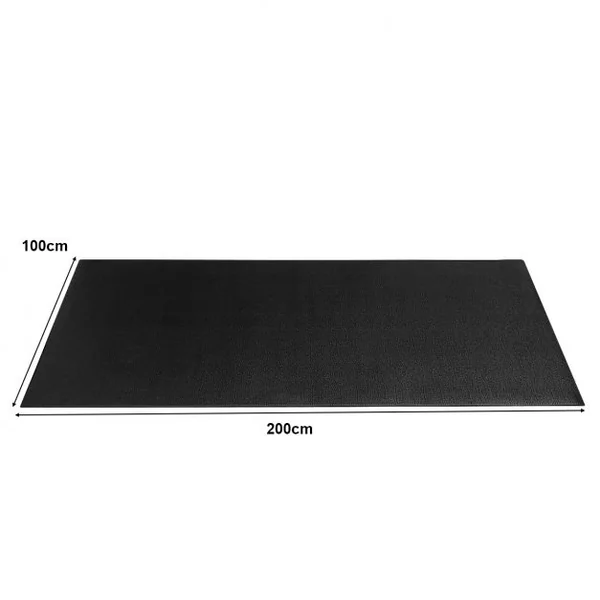 Tapis pour appareils de fitness Tapis multifonction pour sport, en PVC imperméable et ignifuge, 200 x 100 x 0,6 cm, Noir