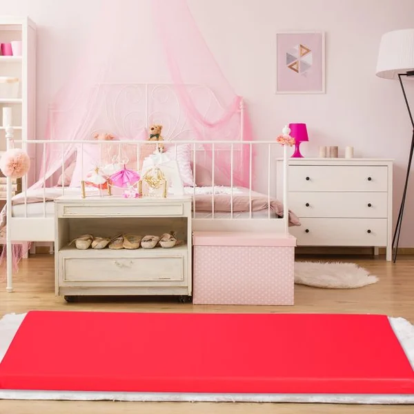 Tapis Sieste Enfant 5 Pièces Support de Porte-nom Transparent Tapis de Sol en Cuir Pu et Éponge120x55x5cm 5 Couleurs