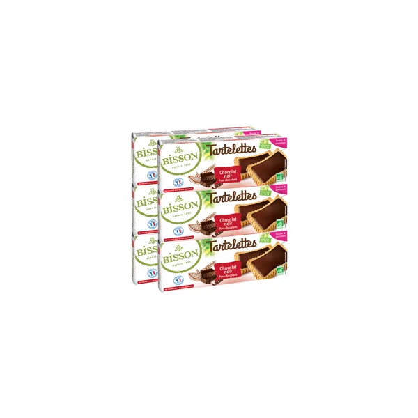 Tartelettes bio au chocolat noir - Lot de 6 x 150g