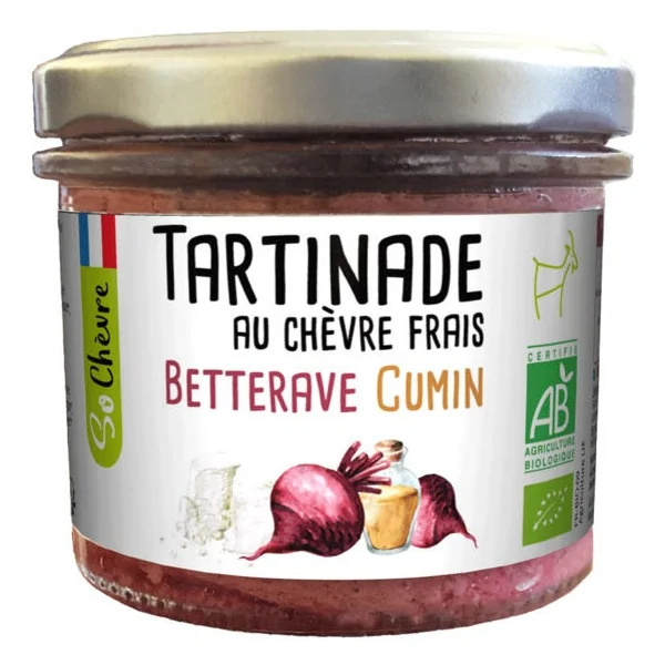 Tartinade au chèvre frais betterave cumin