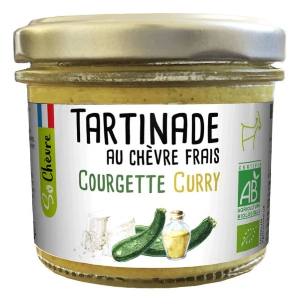 Tartinade au chèvre frais courgette curry