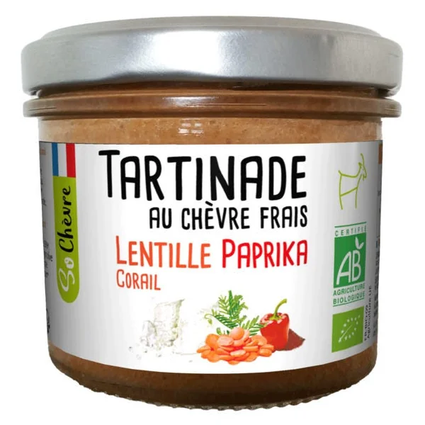 Tartinade au chèvre frais lentille corail paprika