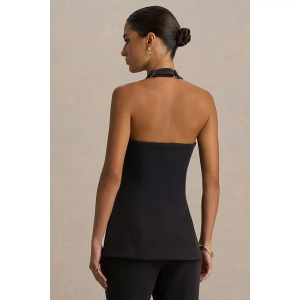 Tecla | Gilet tailleur boutonné noir