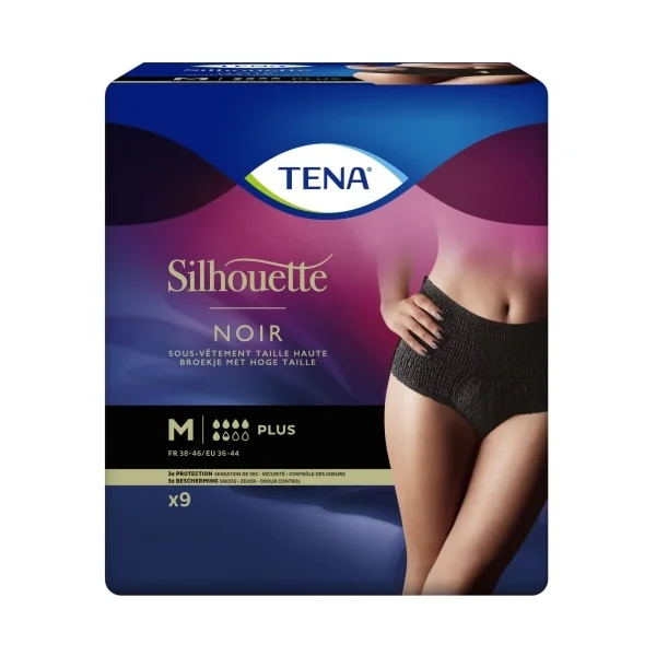 Tena Silhouette Plus Noir Medium - Sachet de 9 - Tena Lady