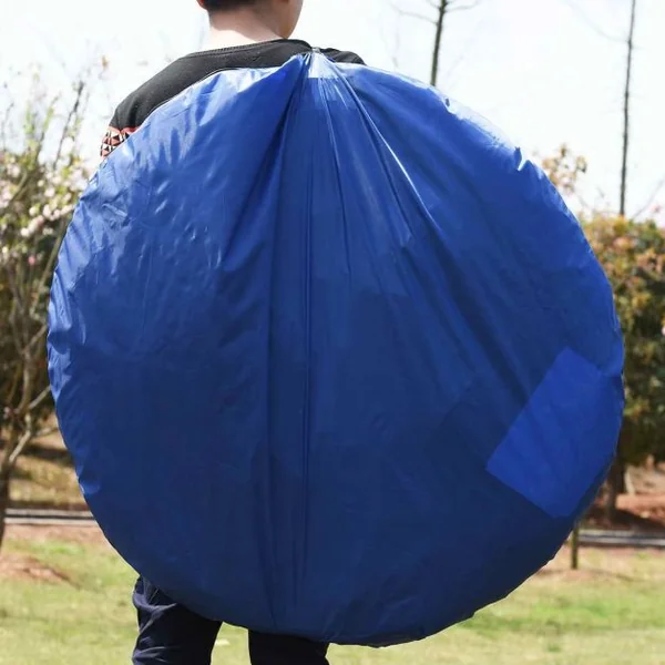 Tente de camping Tente instantanée pour sport extérieur Tente dôme en PE, Sac de transport, 240x220x110 cm, Bleu et gris