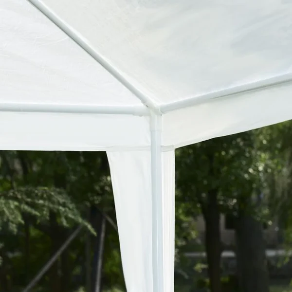 Tente de jardin Tonnelle Tente de fête Tente de réception avec fenêtres, Pliable, en PP-PE-acier, 300x900x255cm, Blanc