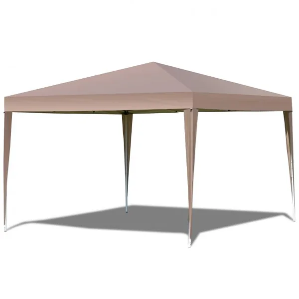 Tente de Réception Tonnelle de Jardin Pliante Superficie 9m² Cordes Piquets Tube Acier Tissu Oxford, 3x3x2,5m, Rose
