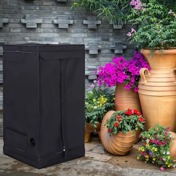 Tente Hydroponique Chambre de Culture Pousse Culture Hydroponique 210D Tissu Oxford 60 x 60 x 120 cm Noir