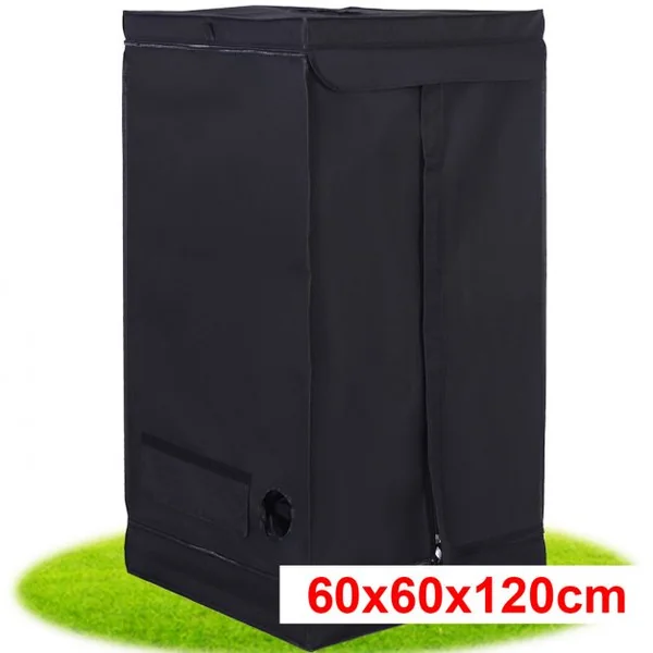 Tente Hydroponique Chambre de Culture Pousse Culture Hydroponique 210D Tissu Oxford 60 x 60 x 120 cm Noir