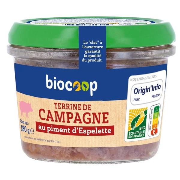 Terrine campagne piment d'Espelette 180g