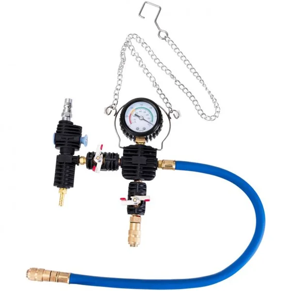 Testeur de pression pour véhicule Mallette 28Pcs Détection de fuite système de refroidissement 0-200°C 0-2,5 bar Bleu