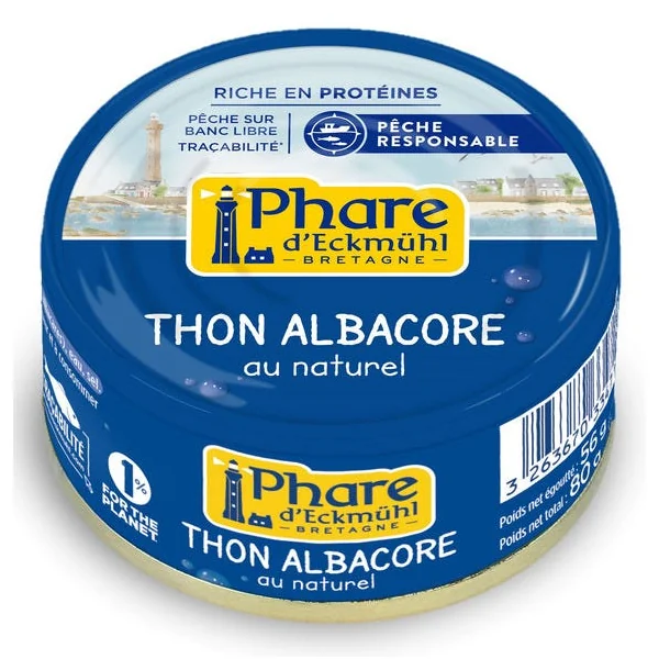 Thon albacore au naturel 56g net égoutté