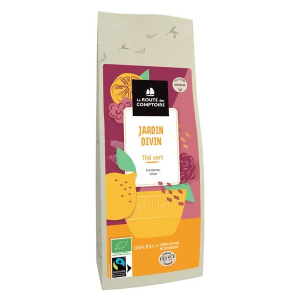 Thé vert Jardin Divin citron framboise 100g