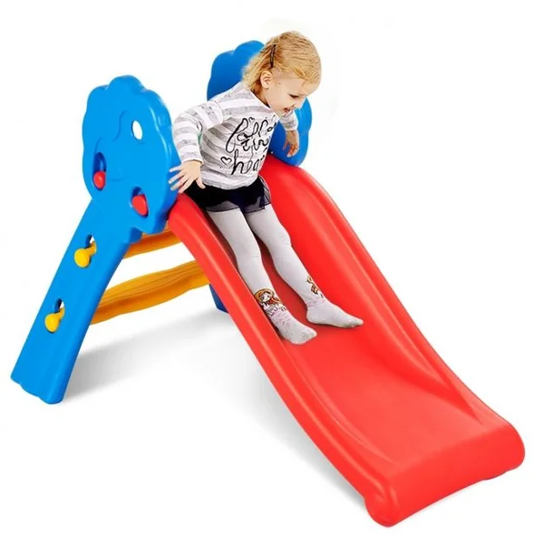 Toboggan Aire de Jeux Pliable 108 x 60 x 71 CM en Plastique Charge Max. 50kg pour Garçons et Filles 3-8 Ans