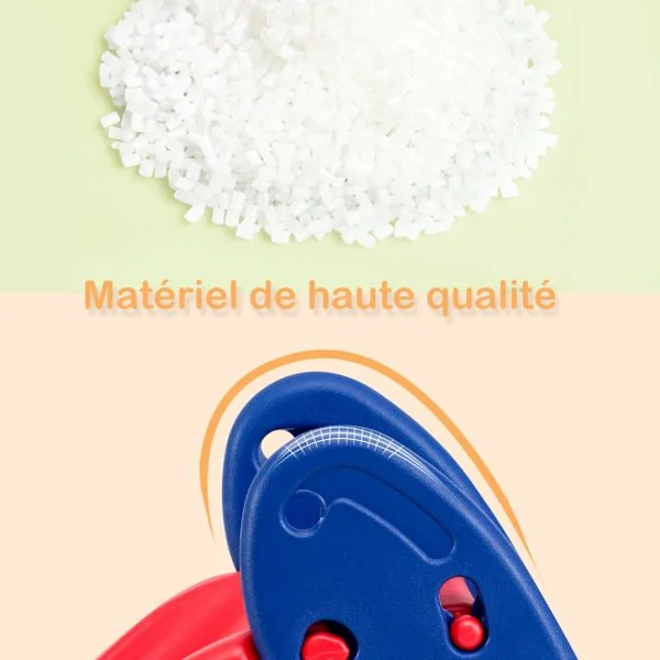 Toboggan Pliant pour Enfant de 3 à 8 Ans Pente Douce Capacité 50 Kg en Pe Sans Bpa 110x54x70cm Tricolore