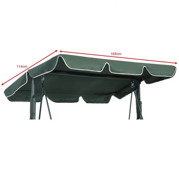 Toile de Rechange pour Balancelle Balançoire Auvent pour Balancelle Imperméable en Polyester, 191x132cm, Vert