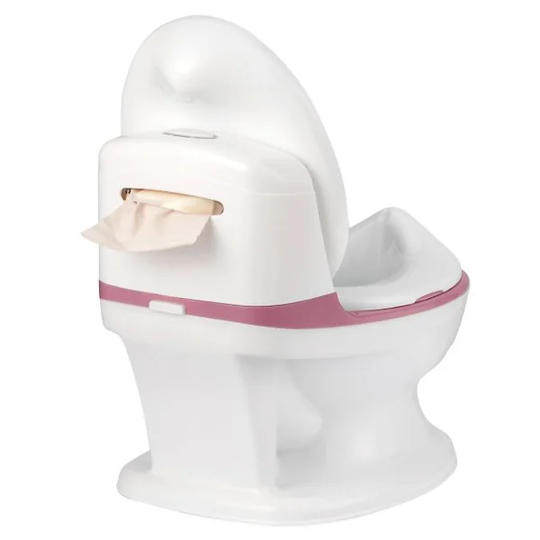 Toilette Enfant en PP Pot pour Bébé Toilette de Simulation Charge Max.30KG Rose
