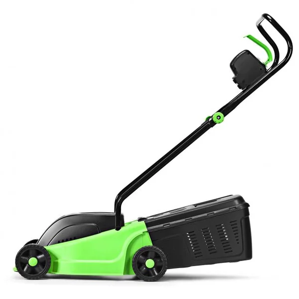 Tondeuse à Gazon Électrique 1000W 3200 tr/min Bac de Ramassage 25L Largeur de Coupe 30cm Coupe Ajustable 25-55cm