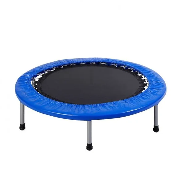 Trampoline de Fitness Ø97CM Pliable Capacité de Charge Max. 100KG pour Aérobic Adultes et Enfants 97x97x19cm Bleu
