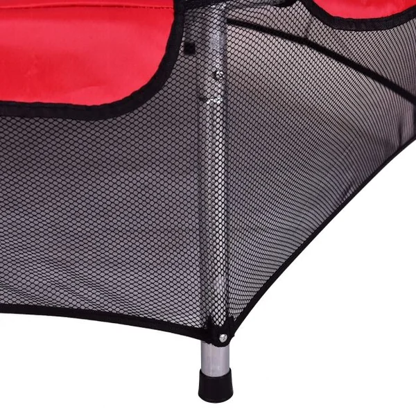 Trampoline de jardin pour enfants Trampoline avec filet de sécurité, capacité 50 kg, 139,7x162cm, Bleu