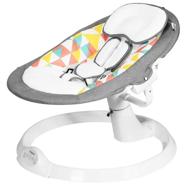 Transat Balancelle Electrique pour Bébé à 9KG avec Télécommande 5 Amplitudes de Vibration Minuterie Bluetooth/USB