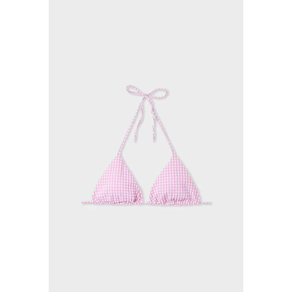 Triangle sans armature à carreaux vichy haut de maillot