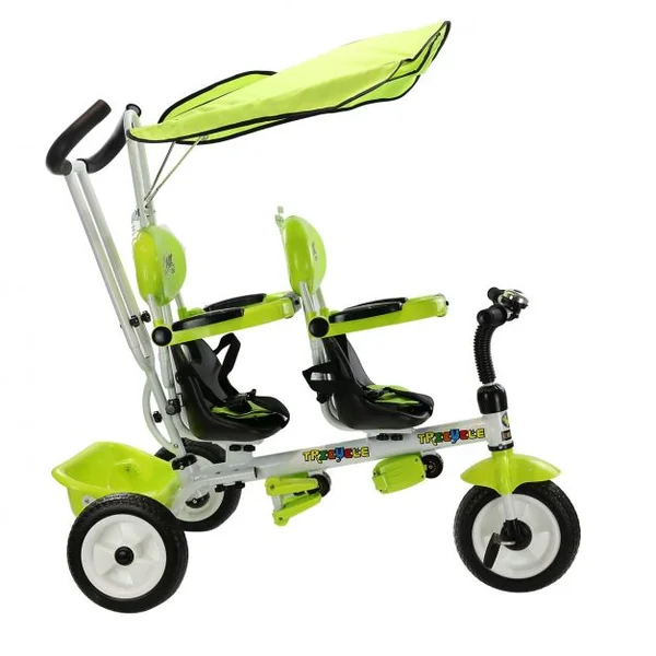 Tricycle Evolutif avec 3 Roues 2 Places pour Bébé de 18 Mois à 36 Mois Rouge
