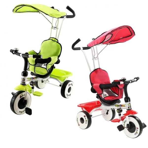 Tricycle Évolutif Enfant de 1 à 4 ans Auvent Pliable et Arceau de Sécurité Roues Silencieuses Capacité 25kg Vert