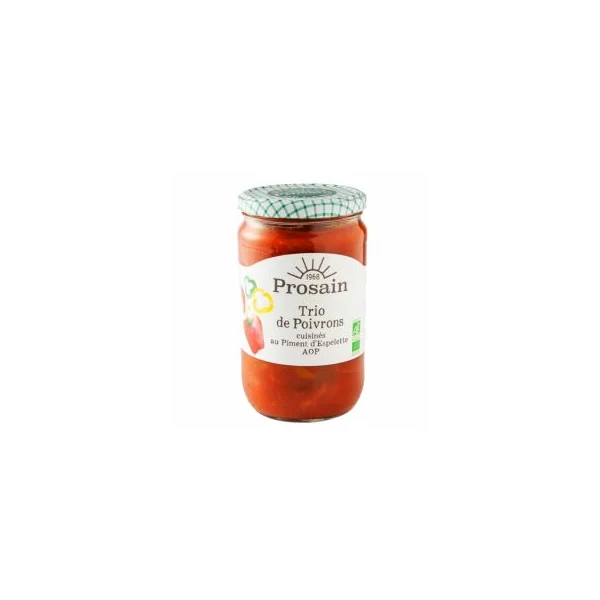 Trio de poivrons et piment d'Espelette bio cuisinés - 650g