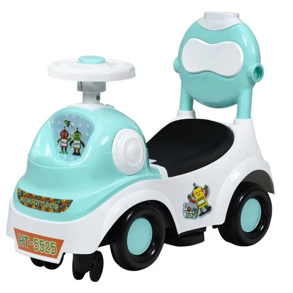Trotteur 3 en 1 pour Enfants de 18 à 72 Mois Pour Apprendre à Marcher Boîte à Musique 6 Roulettes 52x36x88cm Vert