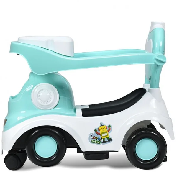 Trotteur 3 en 1 pour Enfants de 18 à 72 Mois Pour Apprendre à Marcher Boîte à Musique 6 Roulettes 52x36x88cm Vert