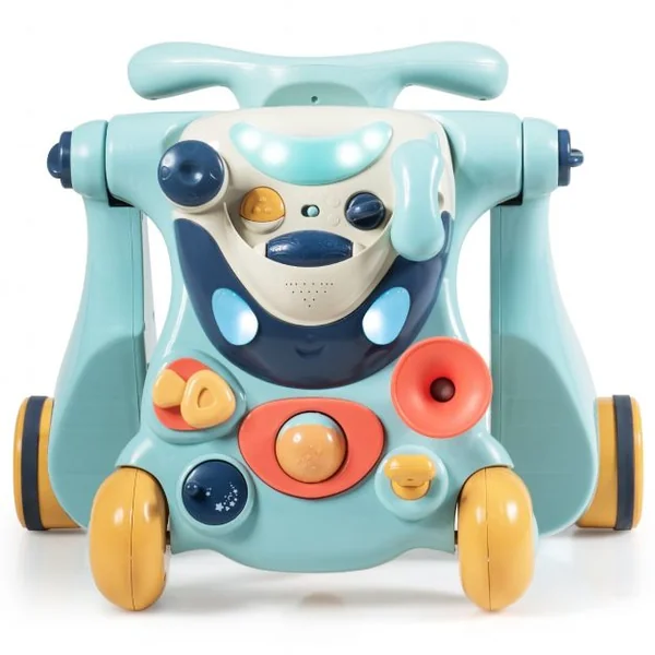 Trotteur Convertible 2 en 1 pour Apprendre à Marcher pour Enfants de 6 à 36 Mois en ABS et PP 61x37x43cm Bleu