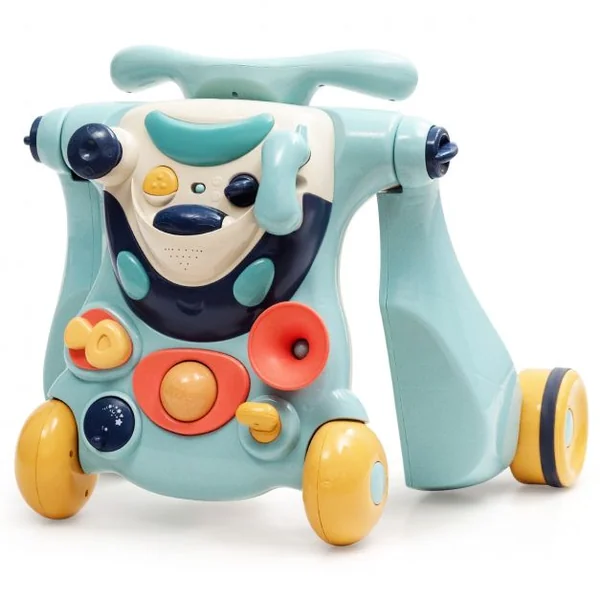 Trotteur Convertible 2 en 1 pour Apprendre à Marcher pour Enfants de 6 à 36 Mois en ABS et PP 61x37x43cm Bleu