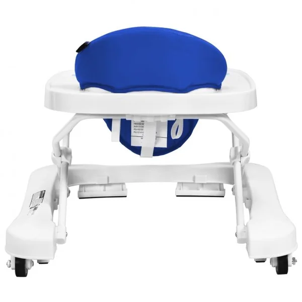 Trotteur pour Bébé de 6 à 18 Mois Compact Pliable 2 en 1 avec Siège Rembourré Plateau Jouets Amovible 75x60x70cm Bleu