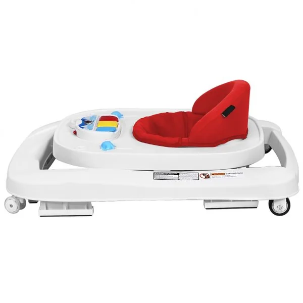 Trotteur pour Bébé de 6 à 18 Mois Compact Pliable 2 en 1 avec Siège Rembourré Plateau Jouets Amovible 75x60x70cm Rose