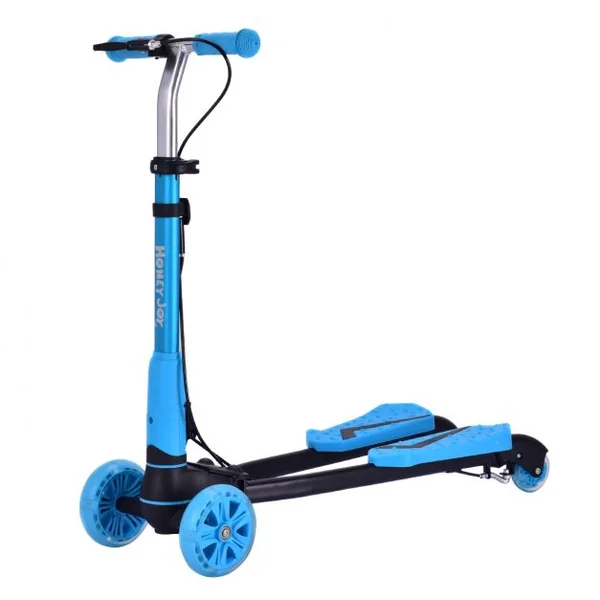 Trottinette enfant 4 Roues Trottinette lumineuse pliable hauteur réglable Capacité 50 kg 82x31x72-84cm Bleu
