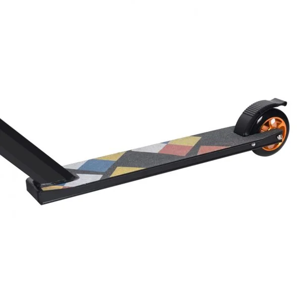 Trottinette Freestyle en Aluminium avec Roues en PU à 360° Frein Arrière et Guidon Antidéparant Support Jusqu'à 100KG Noir