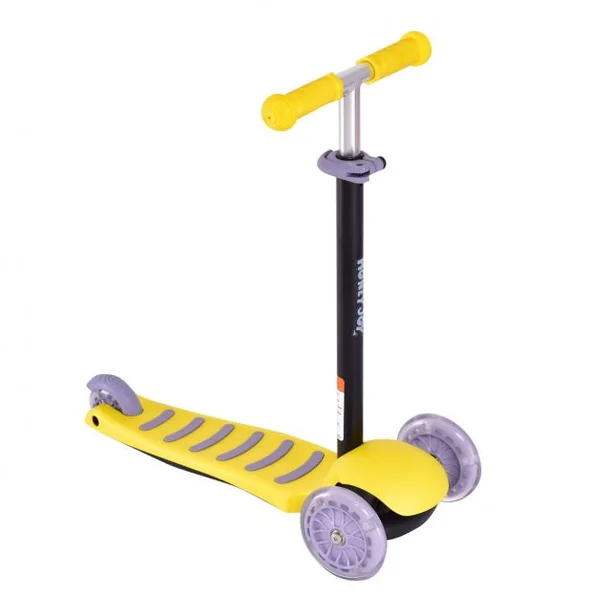 Trottinette pour Enfant Trottinette à 3 Roues Flash Lumineuses Capacité 20kg en Alliage alu & PP, 55x24x60-77cm, Jaune