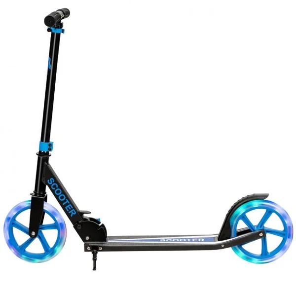 Trottinette Sport avec Plateau en Aluminium Poignée Ajustable pour les Enfants de 10 ans et plus Bleu