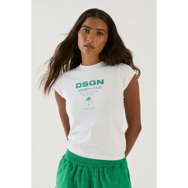 T-shirt Ajusté Imprimé Palmiers Dsgn Studio