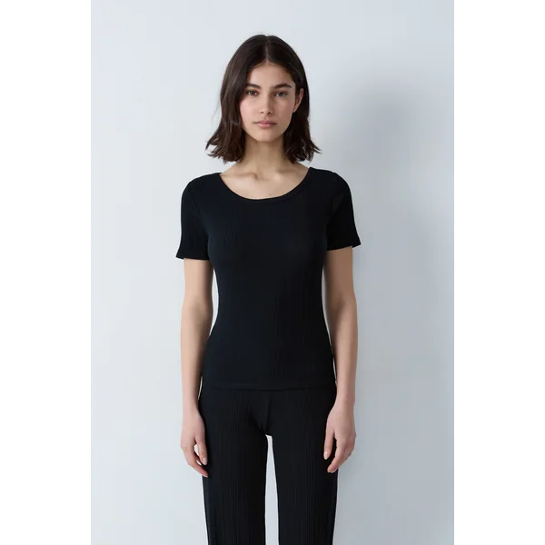 T-shirt manches courtes en coton côtelé