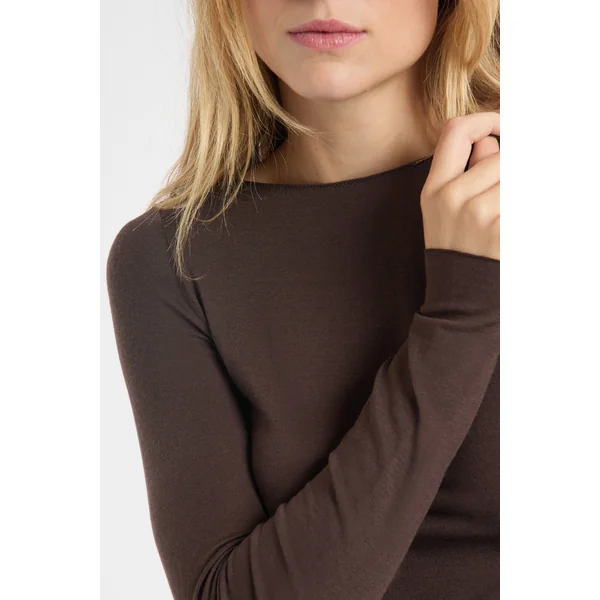 T-shirt thermique col bateau avec cachemire