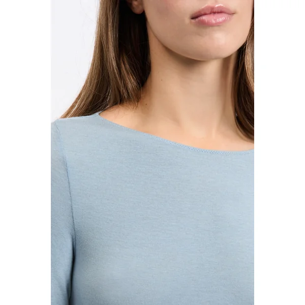 T-shirt thermique col bateau avec cachemire