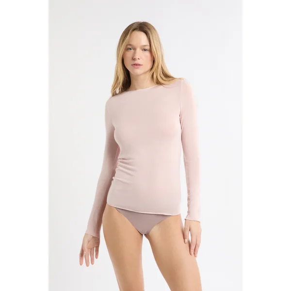 T-shirt thermique col bateau avec cachemire