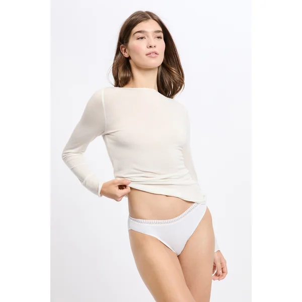 T-shirt thermique col bateau avec cachemire