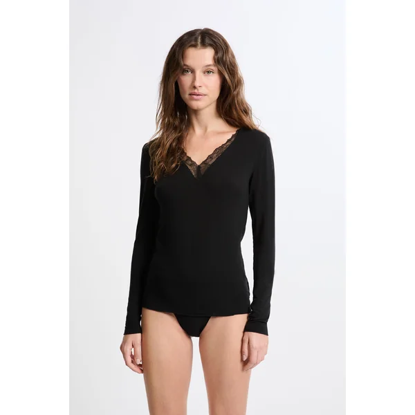 T-shirt thermique manches longues avec cachemire