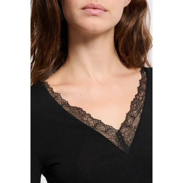 T-shirt thermique manches longues avec cachemire