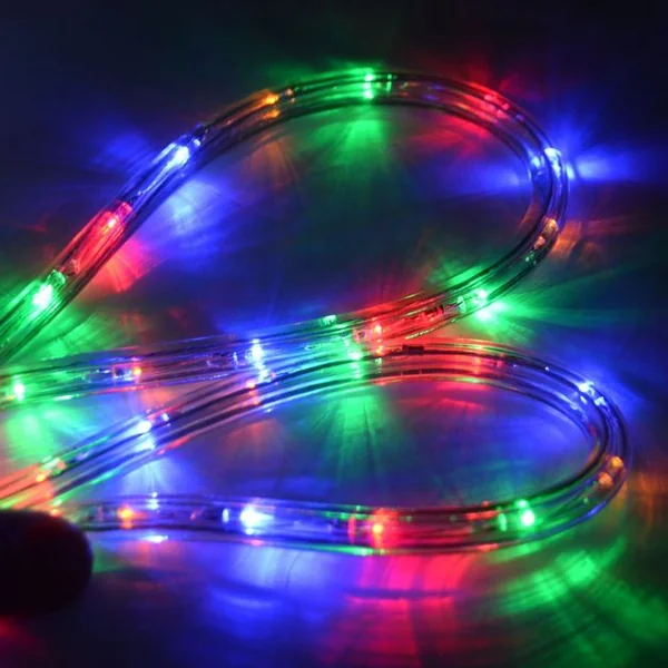 Tube lumineux LED 30m Cordon lumineux 230V, 1080 Ampoules 15000h, pour l’intérieur et l’extérieur, Multicolore